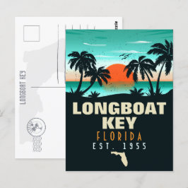 Longboat Key Florida Retro Sunset Souvenirs 60er Postkarte