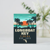 Longboat Key Florida Retro Sunset Souvenirs 60er Postkarte (Stehend Vorderseite)