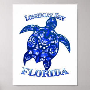 Longboat Key Florida Urlaub Tribal Turtle Poster