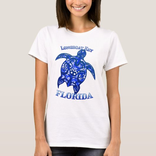 Longboat Key Florida Urlaub Tribal Turtle T-Shirt (Vorderseite)