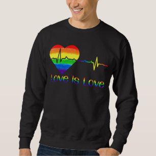 Longbt Gay Pride Heartbeat Lesbian Gays Liebe Sweatshirt