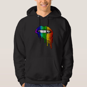 Longbt Rainbow Lips Pride Gay Homosexuell Lesbisch Hoodie