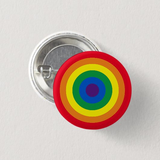 Longbt Regenbogen-Bullseye-Gay Pride Button (Vorne & Hinten)