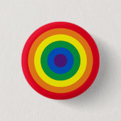 Longbt Regenbogen-Bullseye-Gay Pride Button (Vorderseite)