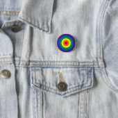 Longbt Regenbogenstreifen, Bullseye Gay Pride Fahn Button (Beispiel)