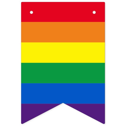 Longbt Regenbogenstreifen Gay Pride Wimpelkette (Zweite Fahne)