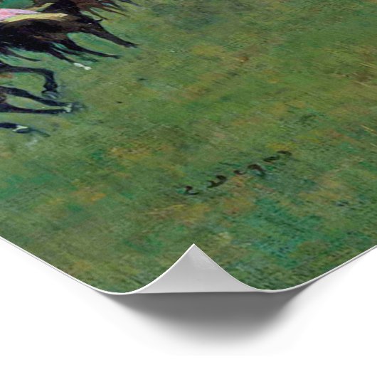 Longchamp Race Horse, Edgar Degas Poster (Ecke)