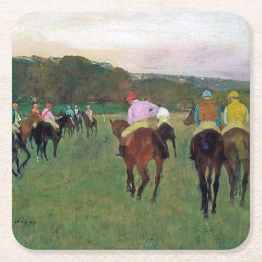Longchamp Race Horse, Edgar Degas Rechteckiger Pappuntersetzer (Vorderseite)