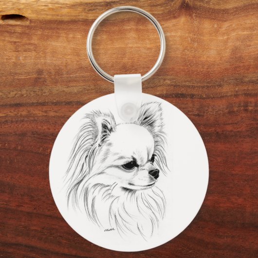 Longcoat chihuahua schlüsselanhänger (Vorderseite)