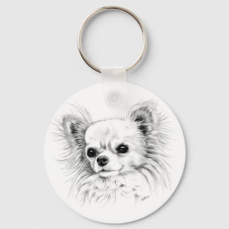 Longcoat chihuahua schlüsselanhänger