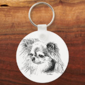 Longcoat chihuahua schlüsselanhänger (Vorderseite)