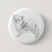 Longcoat Chihuahua - stehend Button (Vorderseite)