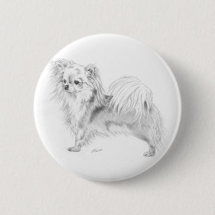 Longcoat Chihuahua - stehend Button