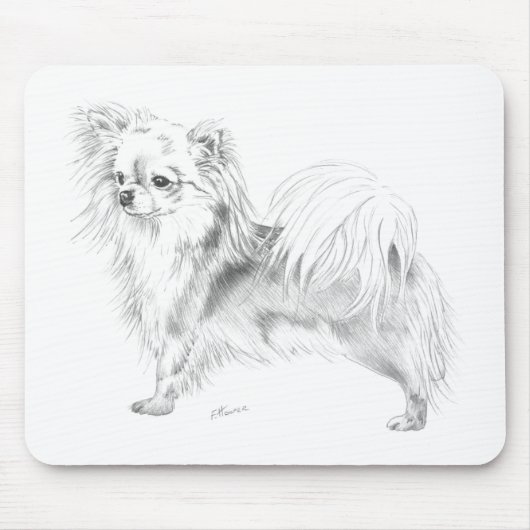 Longcoat Chihuahua - stehend Mousepad (Vorne)