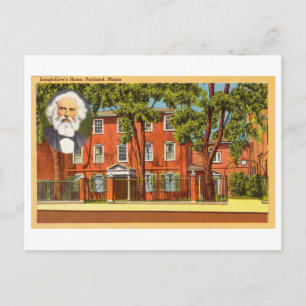 Longfellows Haus in Portland, Maine, Vintage Postkarte