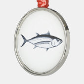 Longfin Albacore-Thunfisch-Logo Ornament Aus Metall (Links)