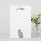 Longhair Tabby Cat Briefpapier (Stehend Vorderseite)