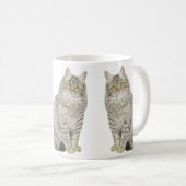 Longhair Tabby Cat Kaffeetasse (VorderseiteRechts)