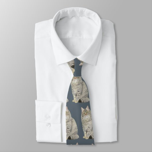 Longhair Tabby Cat Neck Tie Krawatte (Gebunden)