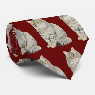 Longhair Tabby Cat Neck Tie Krawatte