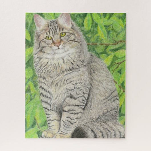 Longhair Tabby Cat Puzzle (Vertikal)