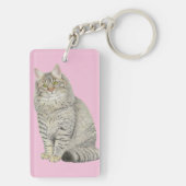 Longhair Tabby Cat Schlüsselanhänger (Rückseite)