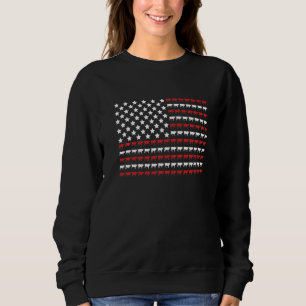 Longhorn 4. Juli Pfotenabdruck Amerikanische Flagg Sweatshirt
