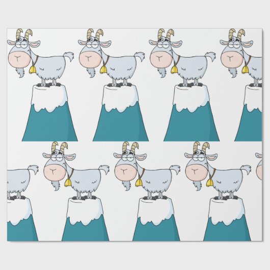 Longhorn-Bergziege Geschenkpapier (Flach)