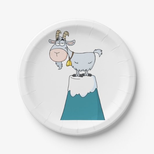 Longhorn-Bergziege Pappteller (Vorderseite)