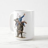 Longhorn Bull Rider Rodeo Power Western Art Kaffeetasse (Vorderseite Links)