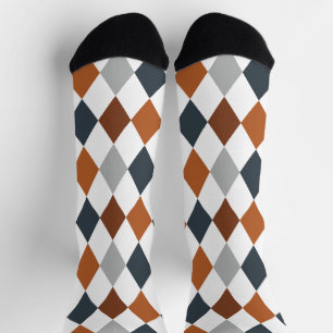 Longhorn Burnt Orange & Grau Raute Muster Socks Socken