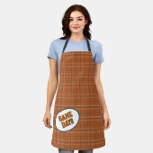 Longhorn Burnt Orange Kariert Pattern Game Day Schürze (Getragen)