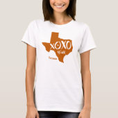 Longhorn Burnt Orange XOXO, Y'all - Texas Shape T-Shirt (Vorderseite)