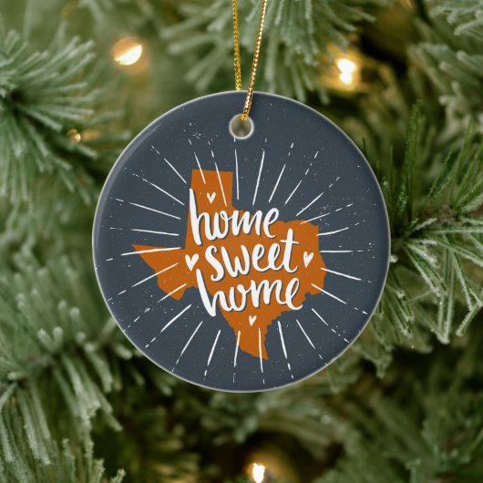 Longhorn Burnt Orange Zuhause Sweet Zuhause - Texa Keramik Ornament (Baum)