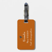 Longhorn Burnt Orange Zuhause Sweet Zuhause Texas Gepäckanhänger (Rückseite vertikal)