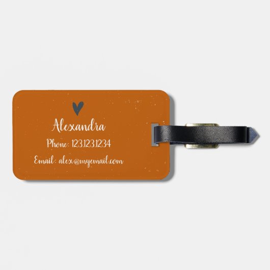 Longhorn Burnt Orange Zuhause Sweet Zuhause Texas Gepäckanhänger (Rückseite horizontal)