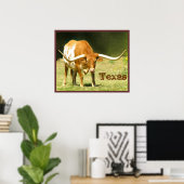 Longhorn Cattle Texas Poster (Heimbüro)