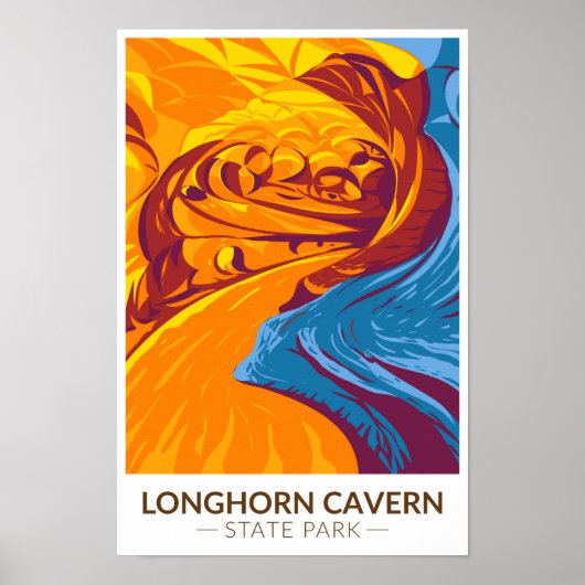Longhorn Cavern Staat Park Texas Vintag Poster (Vorne)