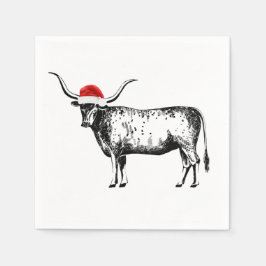Longhorn Christmas Napkin Serviette