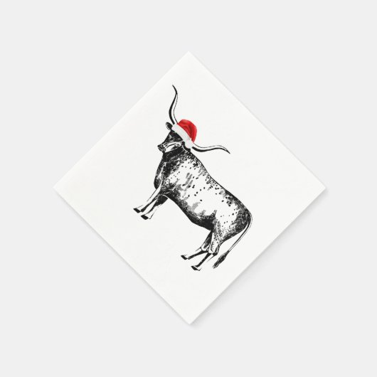 Longhorn Christmas Napkin Serviette (Ecke)