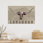 Longhorn Country Poster -60x40 - andere Größen (Küche)