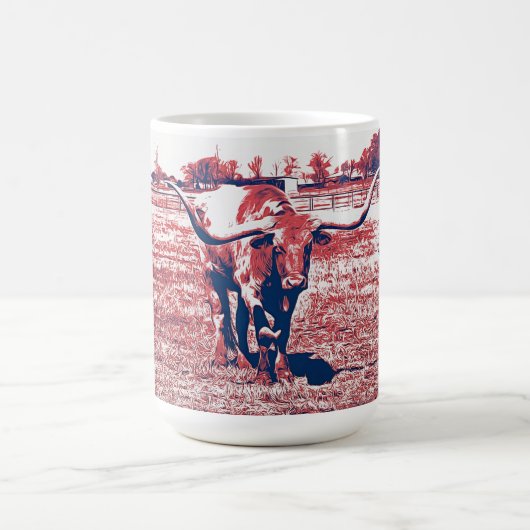 Longhorn Cow Texas Longhorns Art Tasse Cup (Mittel)