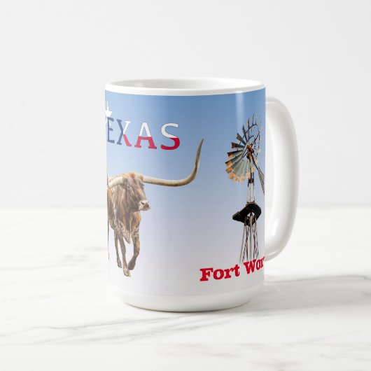 Longhorn, Fort Worth, Old West, Tasse (VorderseiteRechts)