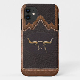 Longhorn-Foto Sim lederner Fall iPhone5 Case-Mate iPhone Hülle