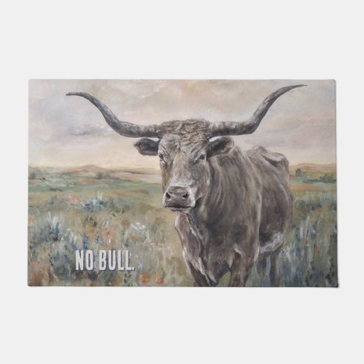 "Longhorn" handbemalt Fußmatte (Vorderseite)