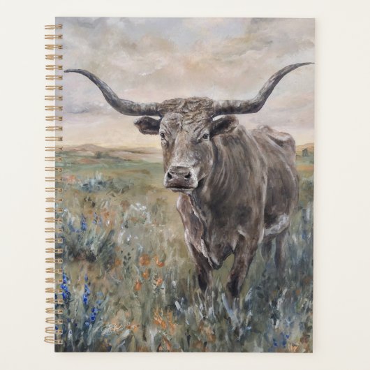 "Longhorn" handbemalt Planer (Vorderseite)