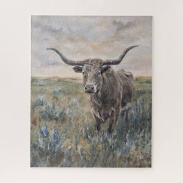 "Longhorn" handbemalt Puzzle