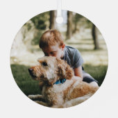 Longhorn im grünen Ski Cap und Scarf Foto Ornament Aus Metall (Rückseite)