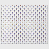 Longhorn im Lila Skihaftmuster und im Skischuhmust Geschenkpapier (Flach)