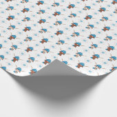 Longhorn in hellblauer Skispitze und Muster Scarf Geschenkpapier (Ecke)